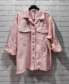 Veste brodée rose