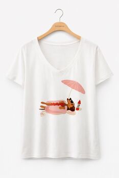 Tee-shirt chien à la plage