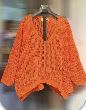 Pull mailles orange