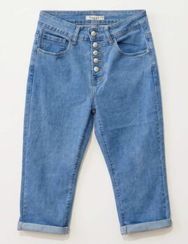 Pantacourt boutons en jean