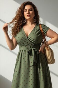 Robe à pois kaki