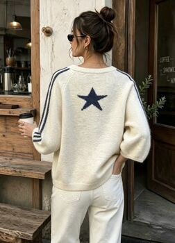 Gilet Lyna écru/bleu