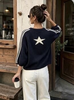 Gilet Lyna marine /ecru
