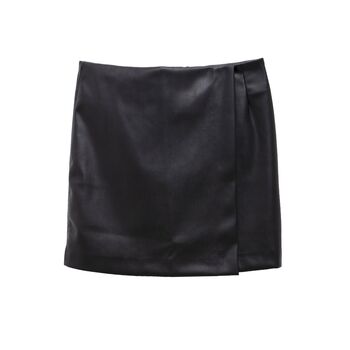 Jupe simili cuir noir