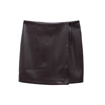Jupe simili cuir choco