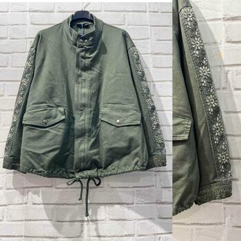 Veste brodée kaki