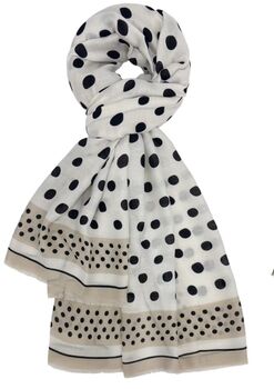 Foulard à pois ecru
