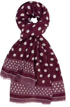 Foulard à pois bordeaux