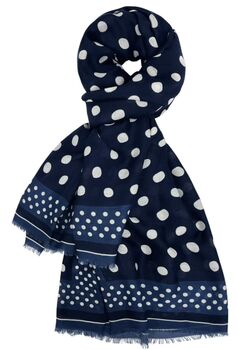 Foulard à pois marine