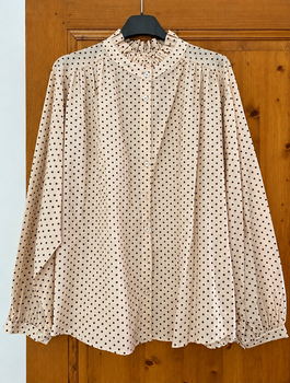 Chemise à pois écru
