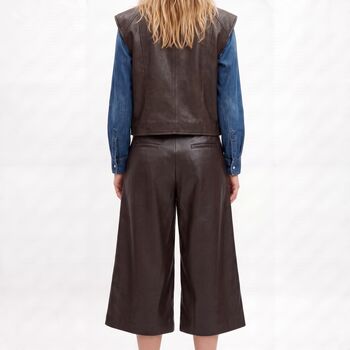 Bermuda simili cuir choco