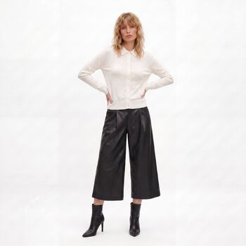 Bermuda simili cuir noir
