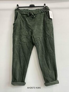 Pantajog velours kaki