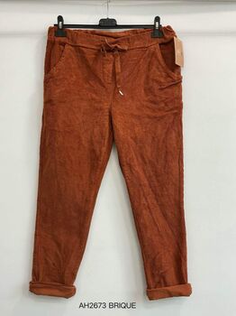 Pantajog velours brique