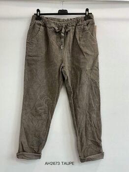 Pantajog velours taupe