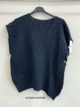 Pull sans manches marine