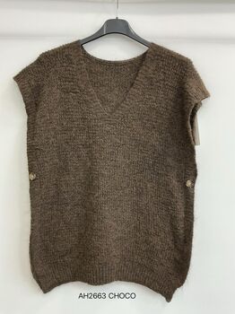 Pull sans manches choco