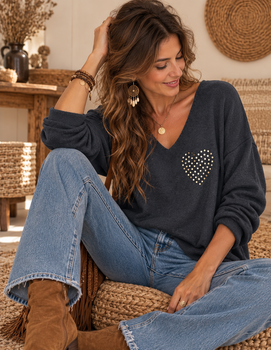 Pull cœur choco