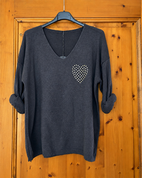 Pull cœur choco