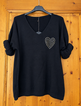 Pull cœur noir