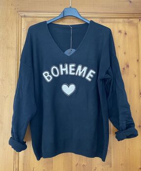 Pull bohème marine