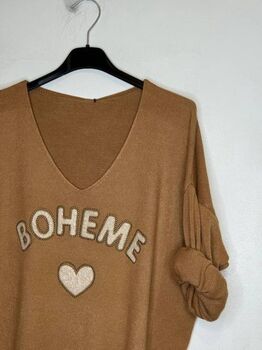 Pull bohème camel