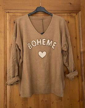Pull bohème camel