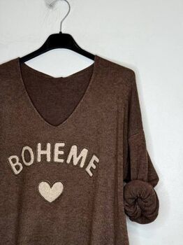 Pull bohème choco