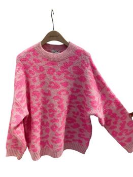 Pull léopard rose