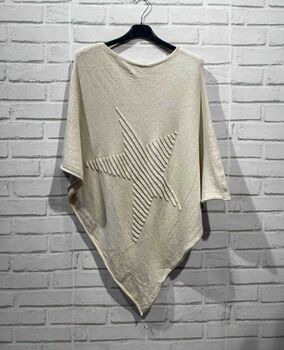 Poncho Etoile beige