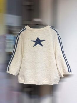 Pull  Lyna écru/bleu