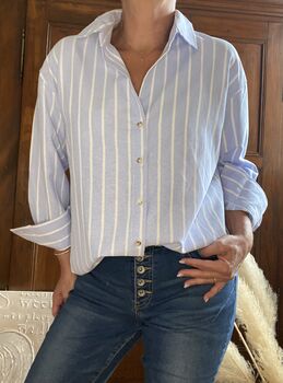 Chemise rayée bleue
