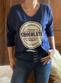 Tee-shirt manches longues Chocolate marine