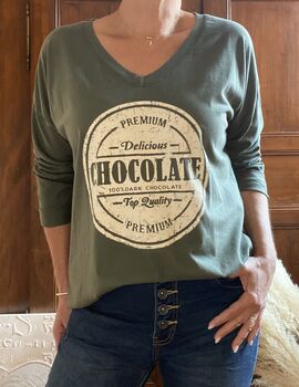 Tee-shirt manches longues Chocolate kaki