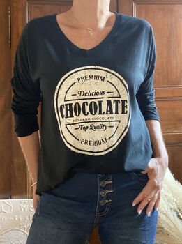 Tee-shirt manches longues Chocolate noir