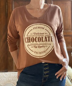 Tee-shirt manches longues Chocolate rouille