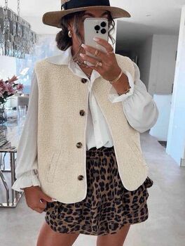 Gilet moumoute beige