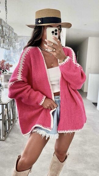 Gilet Angela rose fluo