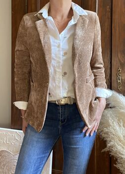 Veste velours camel
