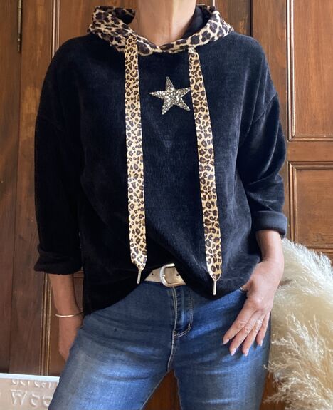 Sweat en velours noir