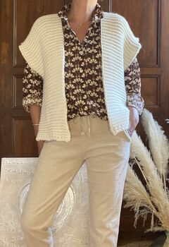 Gilet maille écru