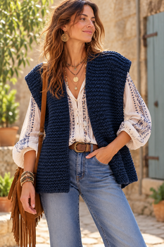 Gilet maille marine