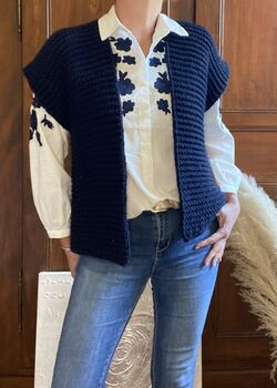 Gilet maille marine