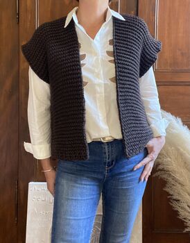 Gilet maille choco