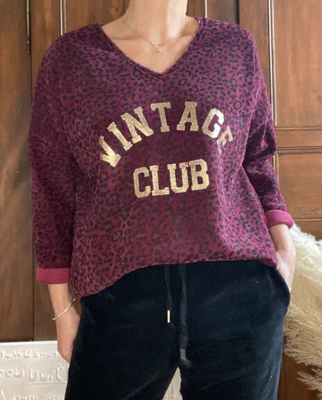 Sweat Vintage bordeaux