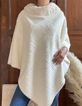 Poncho Sarah blanc