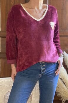 Sweat Cœur bordeaux