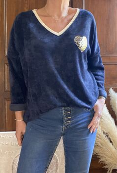 Sweat Cœur marine