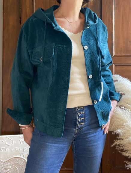 Veste à capuche velours canard