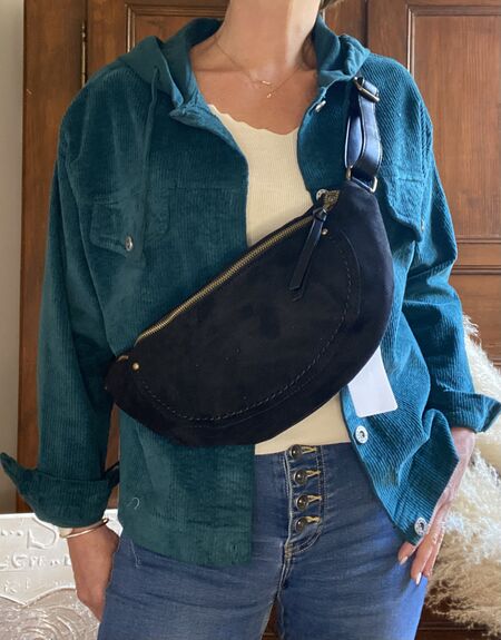 Sac banane suédine noir